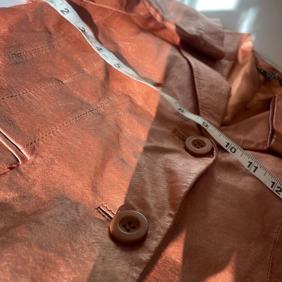 Vintage In Suede Metallic Cooper Leather Jacket Size Medium - Picture 8 of 8